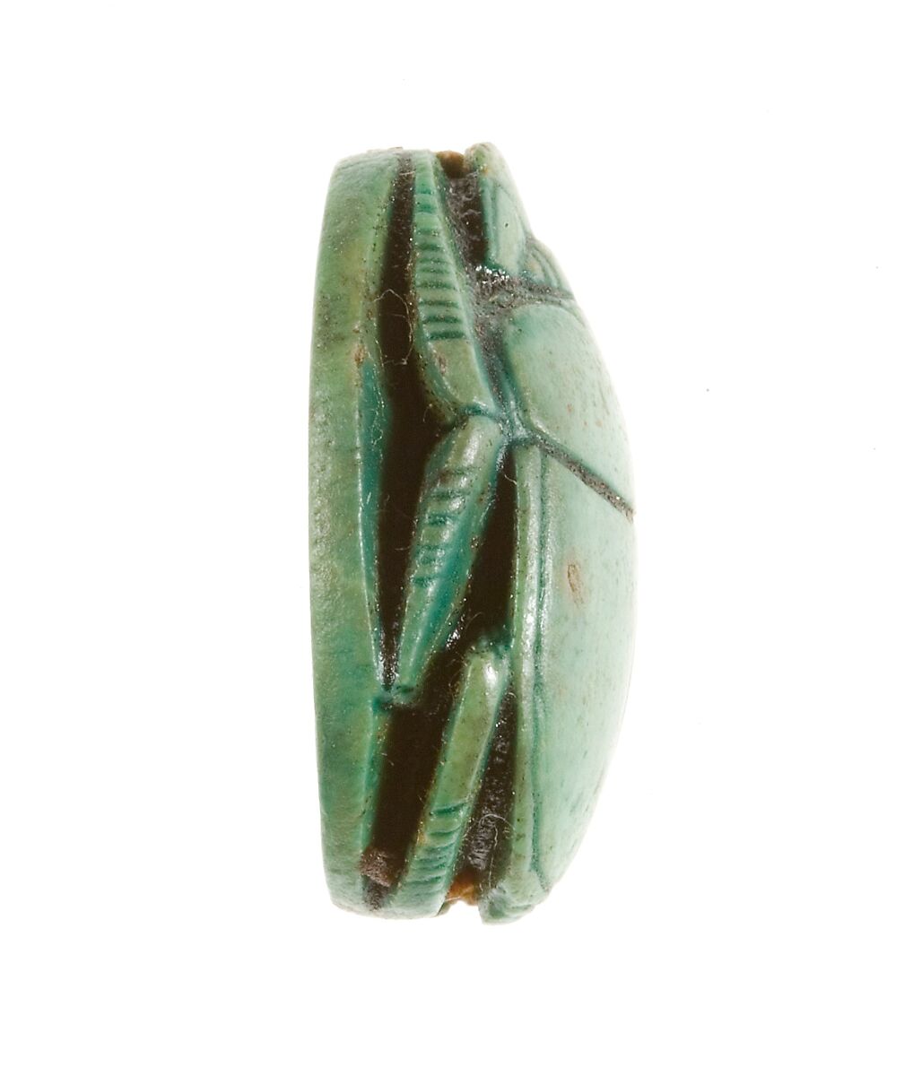 Scarab Inscribed for the God's Wife Hatshepsut, Steatite (glazed)