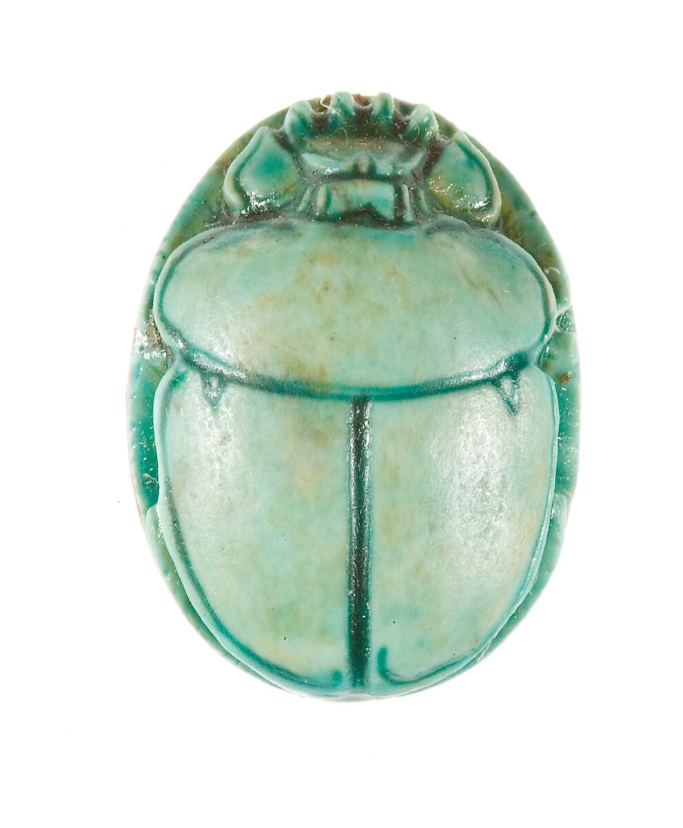 Scarab Inscribed for Hatshepsut, Steatite (glazed)