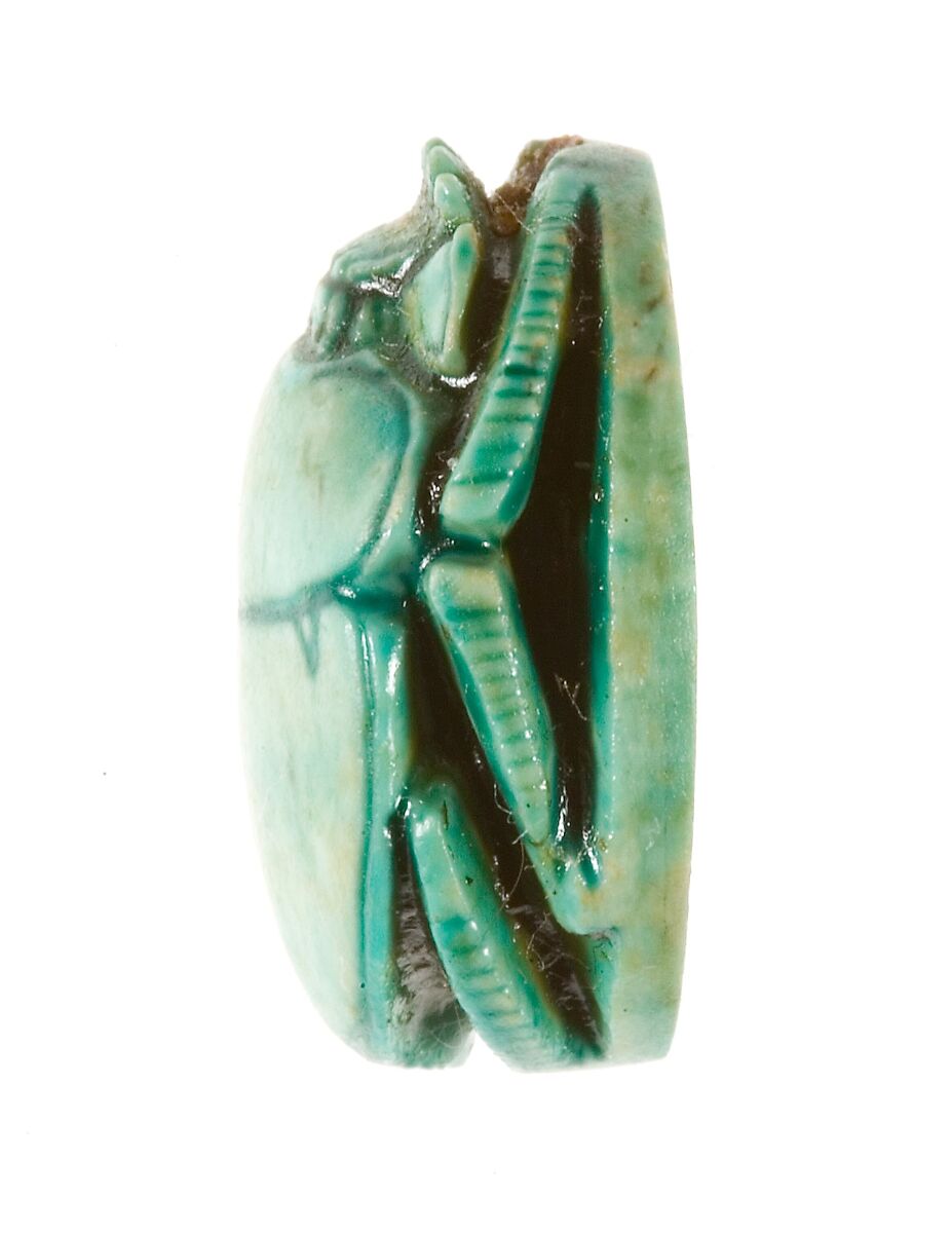 Scarab Inscribed for Hatshepsut, Steatite (glazed)