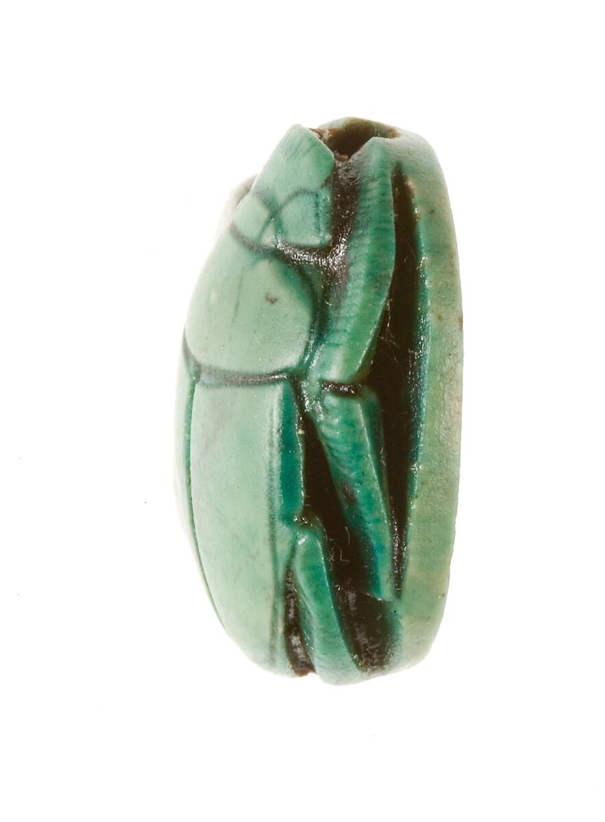 Scarab Inscribed for the God's Wife Hatshepsut, Steatite (glazed)
