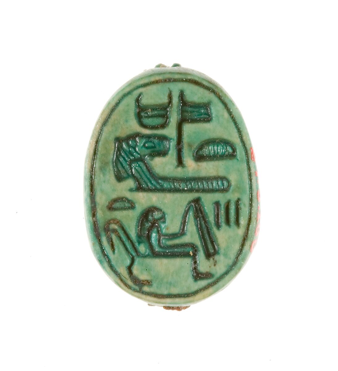 Scarab Inscribed for the God's Wife Hatshepsut, Steatite (glazed) 