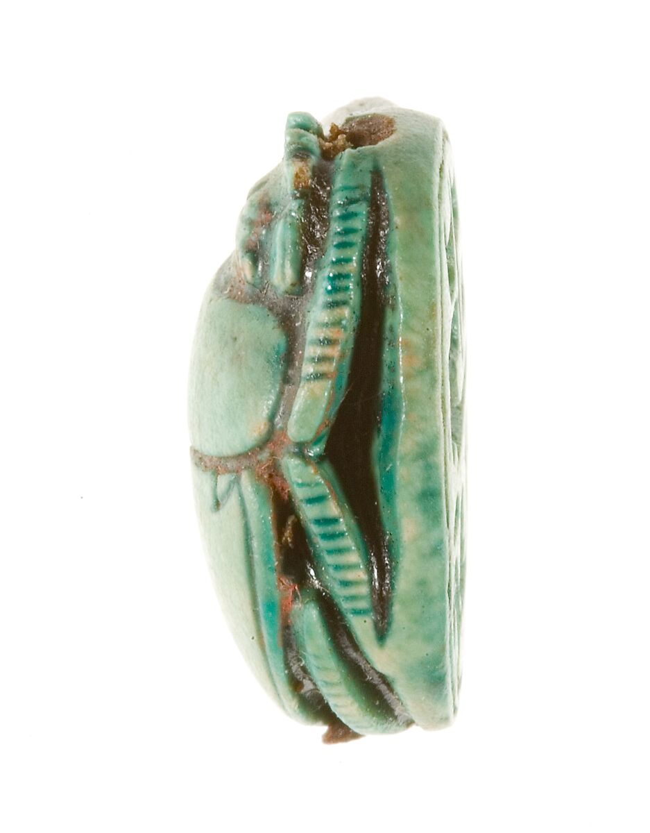 Scarab Inscribed for the God's Wife Hatshepsut, Steatite (glazed)