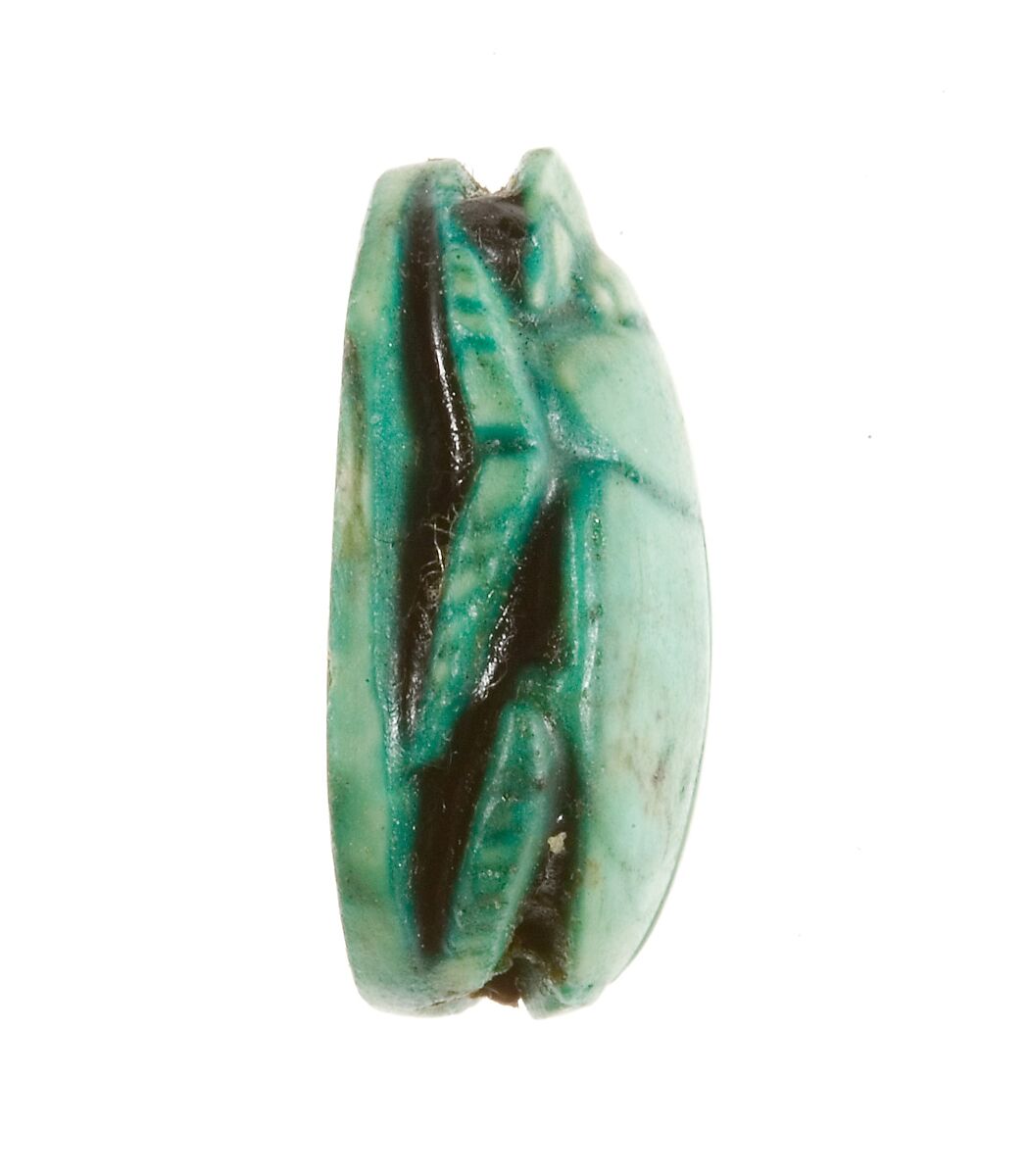Scarab Inscribed for the God's Wife Hatshepsut, Living, Steatite (glazed)