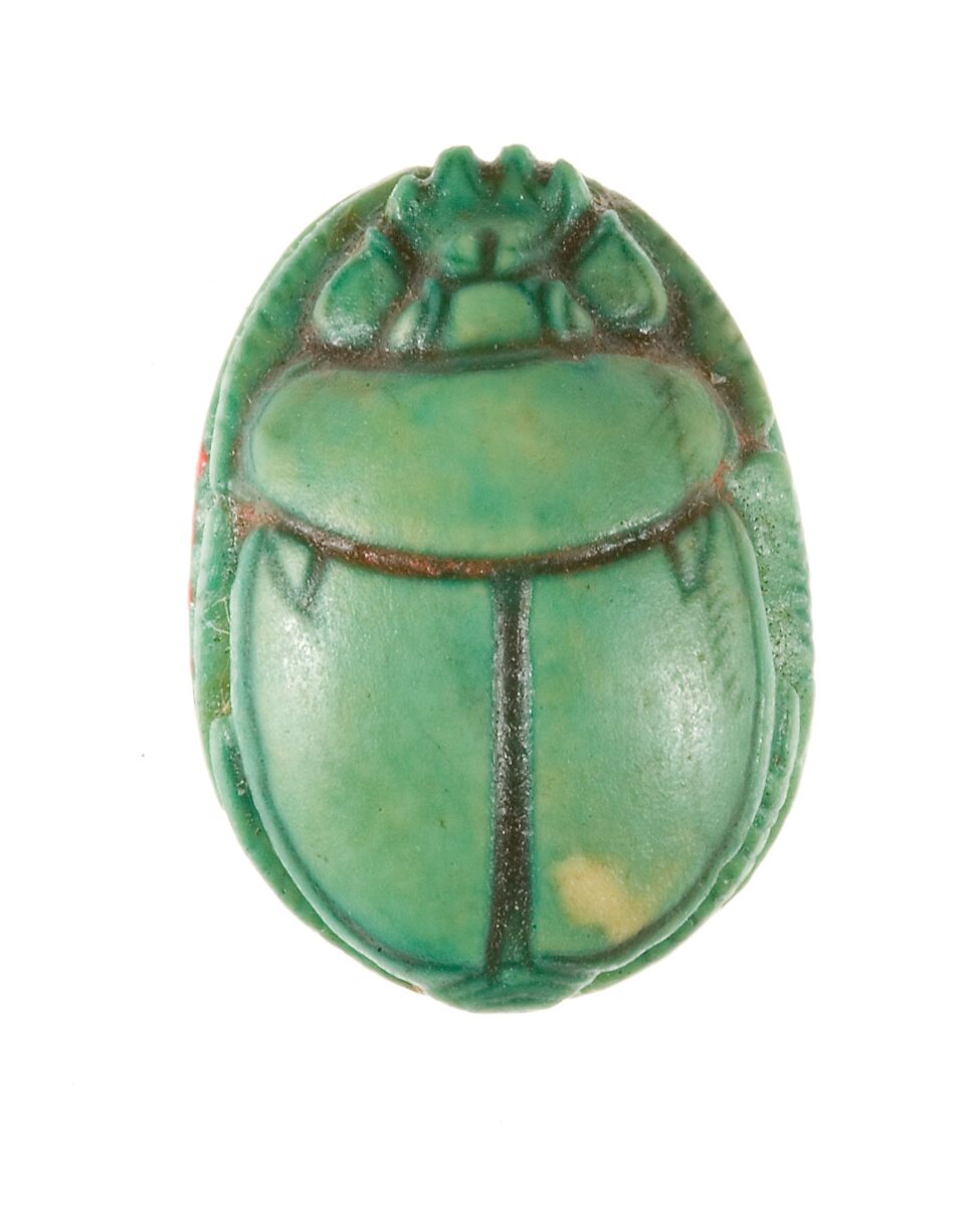 Scarab Inscribed for the God's Wife Hatshepsut, Steatite (glazed)