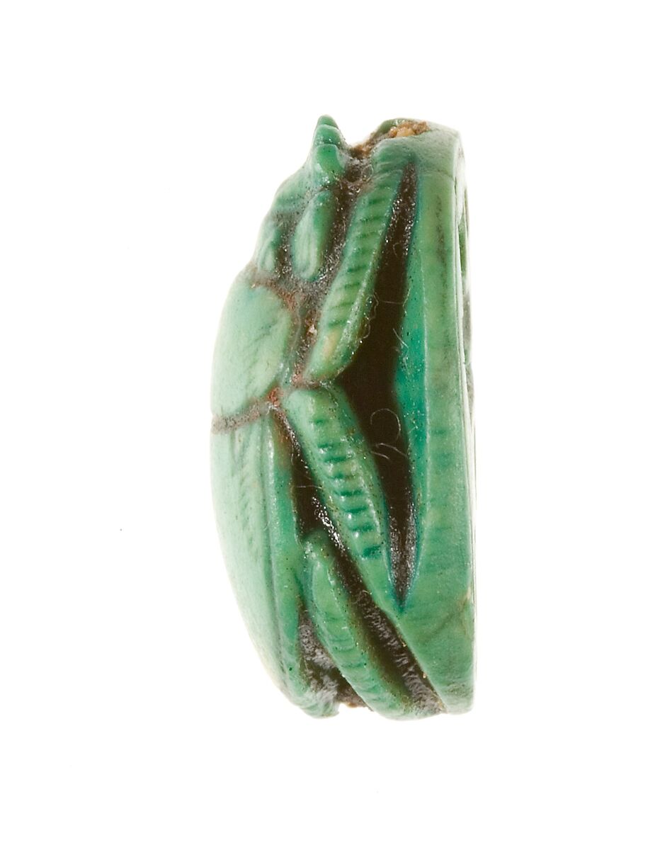 Scarab Inscribed for the God's Wife Hatshepsut, Steatite (glazed)