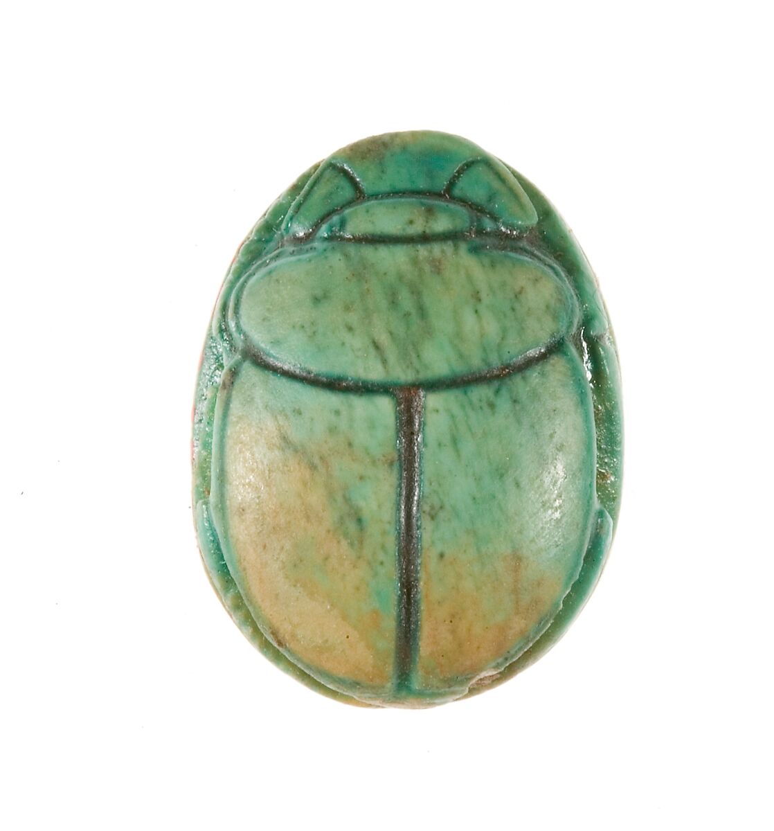 Scarab Inscribed for the God's Wife Hatshepsut, Living Forever, Steatite (glazed)