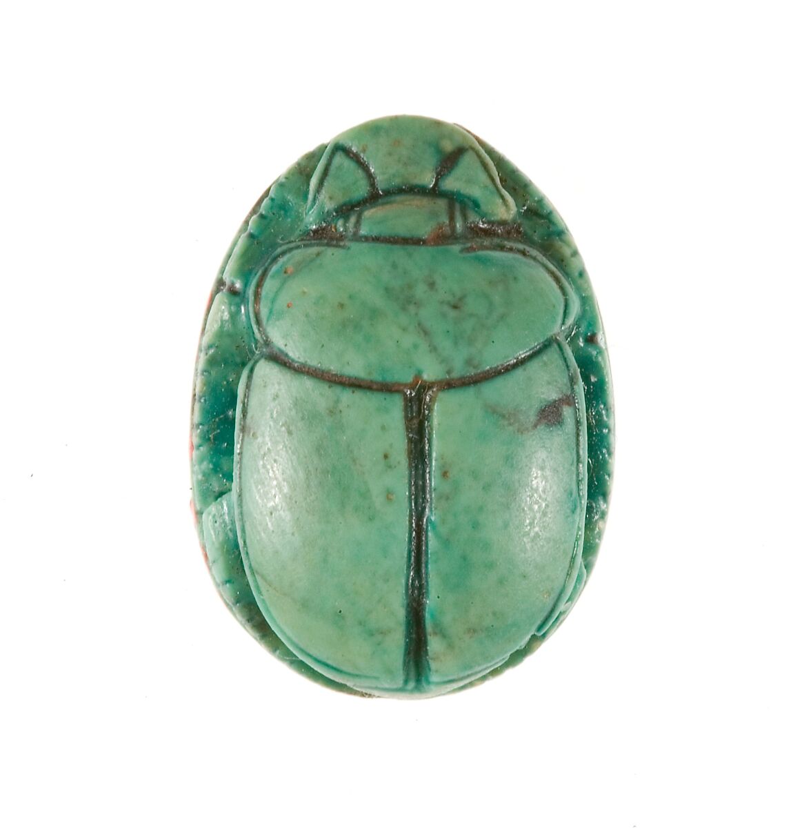 Scarab Inscribed for the God's Wife Hatshepsut, Given Life Forever, Steatite (glazed)