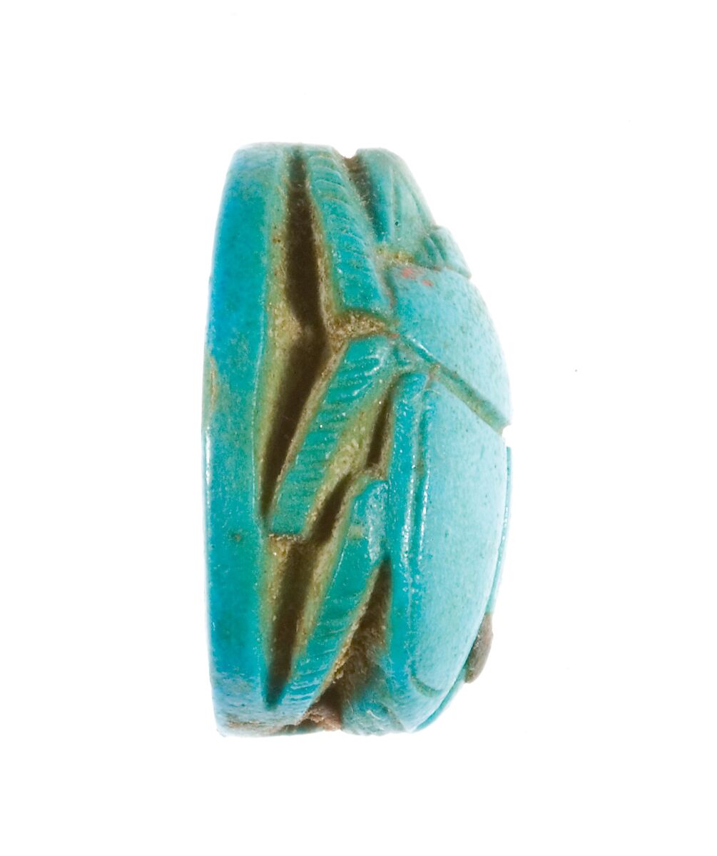 Scarab Inscribed Hatshepsut United with Amun, Egyptian blue