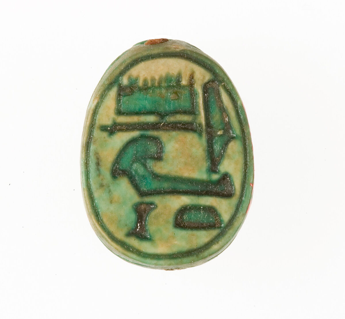 Scarab Inscribed with the Name Hatshepsut, Steatite (glazed) 