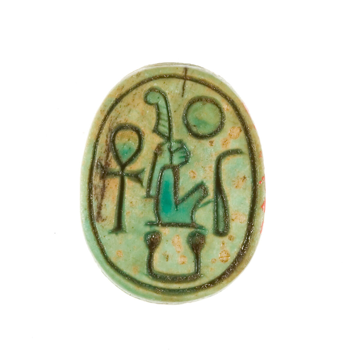Scarab Inscribed Maatkare (Hatshepsut) Living, Steatite (glazed) 