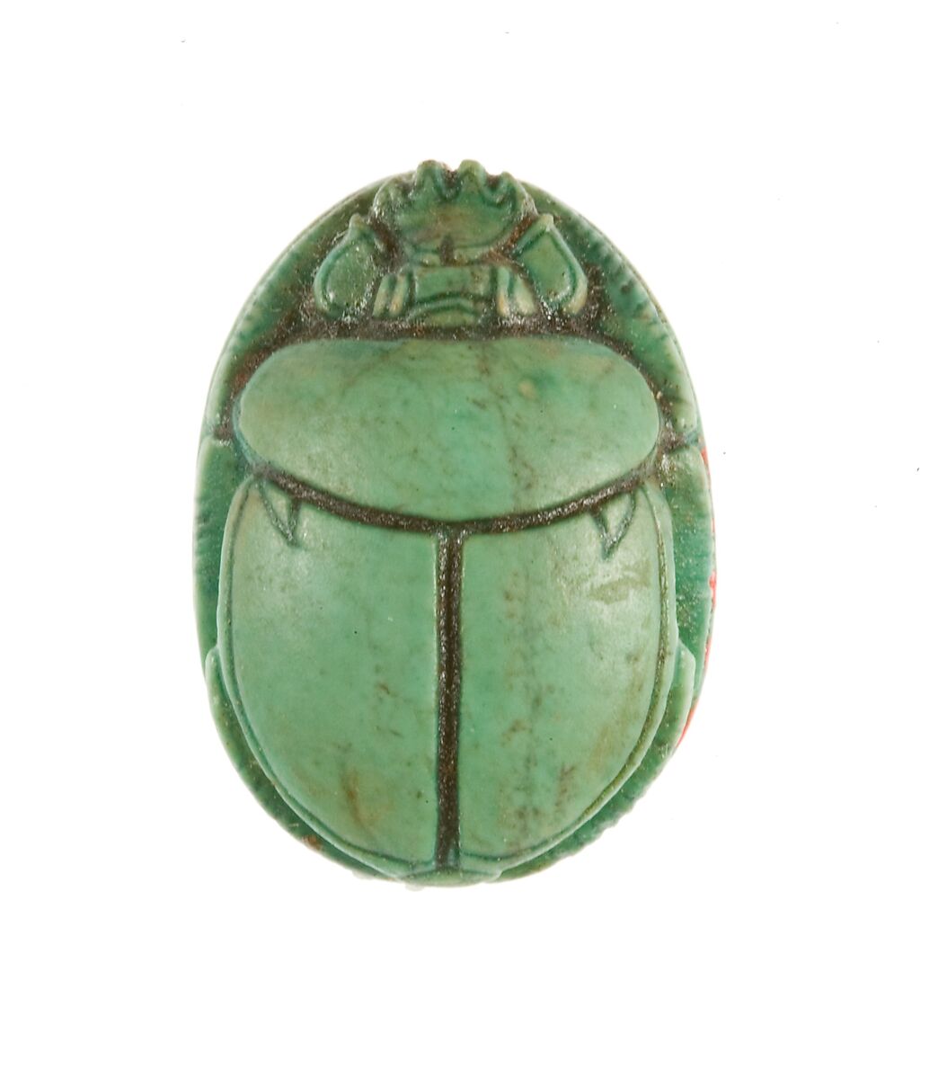 Scarab Inscribed for the King of Upper and Lower Egypt Maatkare (Hatshepsut), Steatite (glazed)