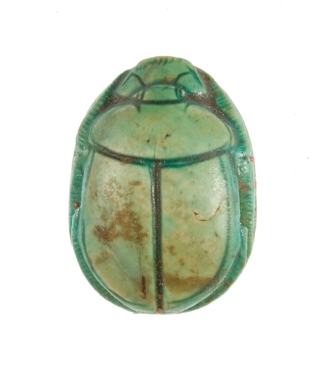 Scarab Inscribed for the King of Upper and Lower Egypt, Maatkare (Hatshepsut), Steatite (glazed)