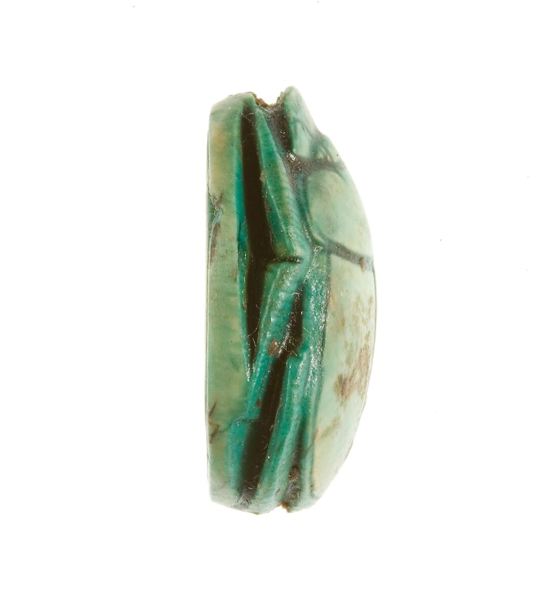 Scarab Inscribed for the King of Upper and Lower Egypt, Maatkare (Hatshepsut), Steatite (glazed)