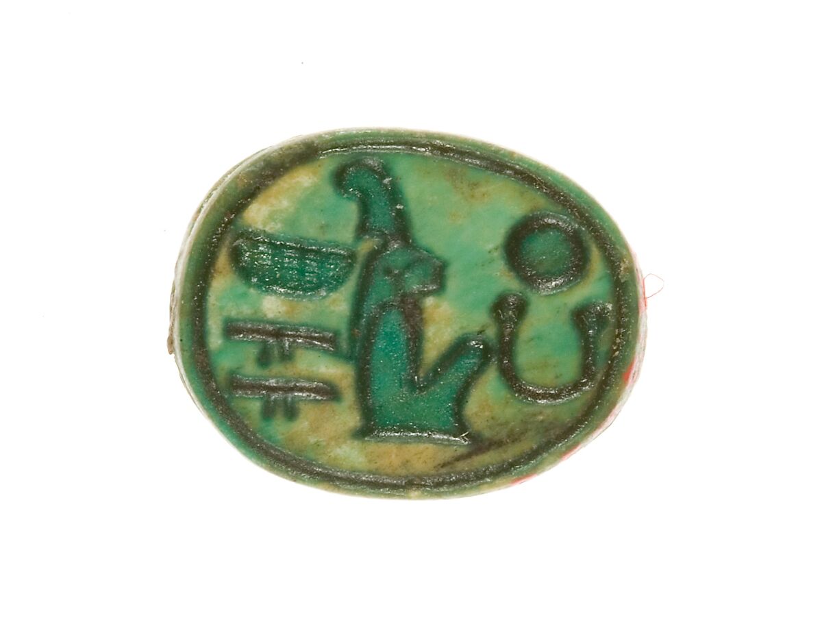 Scarab Inscribed for Maatkare (Hatshepsut), Lord of the Two Lands, Steatite (glazed) 