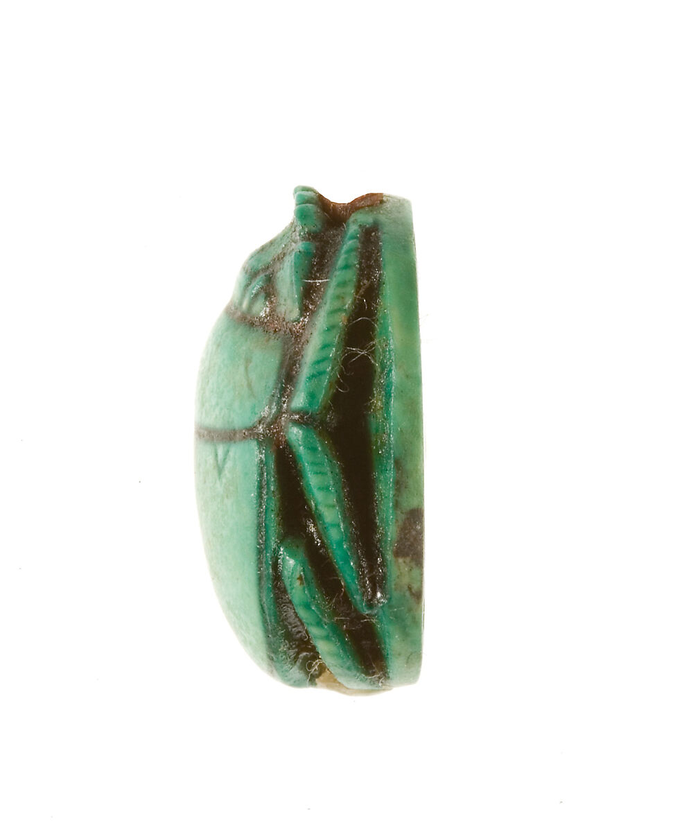 Scarab Inscribed Lady of the Two Lands Maatkare (Hatshepsut), Steatite (glazed)