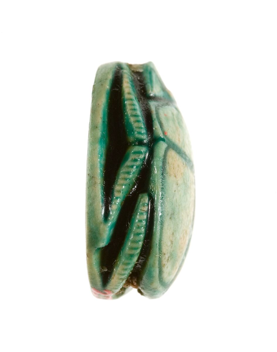 Scarab Inscribed with the Throne Name of Thutmose III, Steatite (glazed)