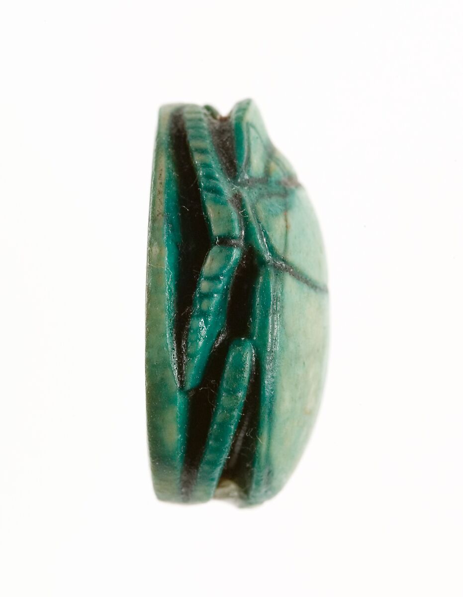 Scarab Inscribed with the Throne Name of Thutmose III, Steatite (glazed)