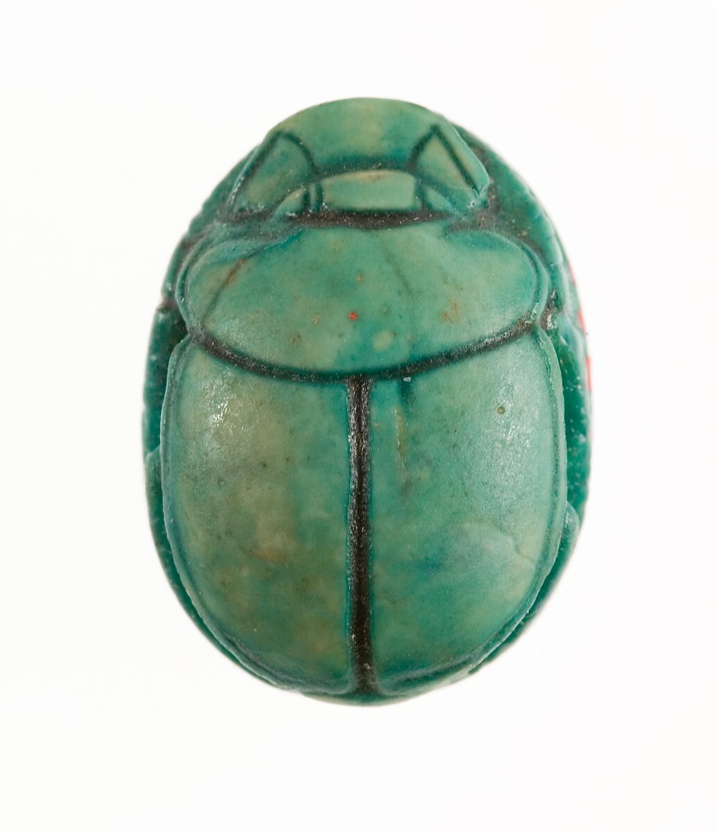 Scarab Inscribed with the Throne Name of Thutmose III, Steatite (glazed)