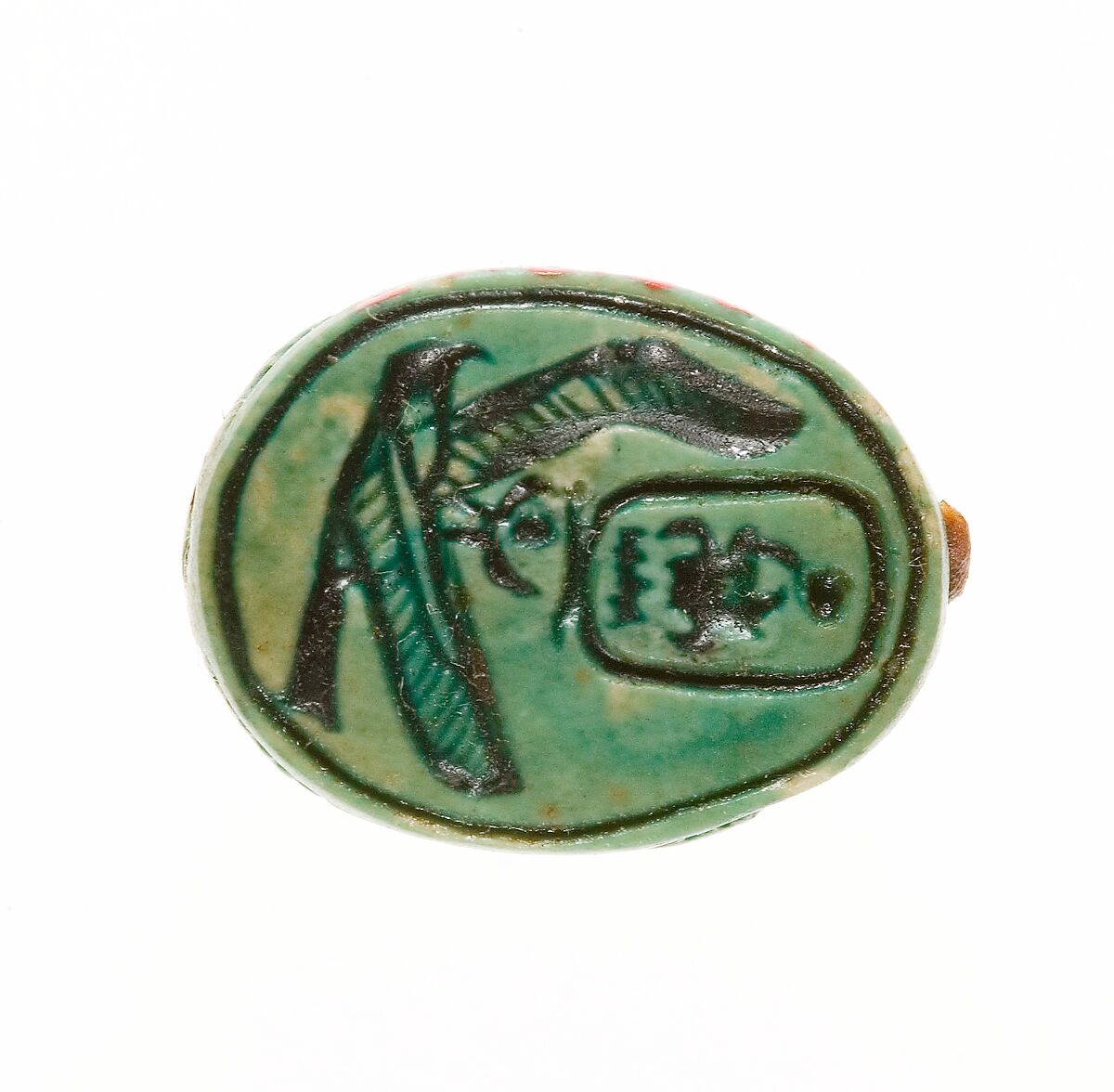 Scarab Inscribed with the Throne Name of Thutmose III, Steatite (glazed) 