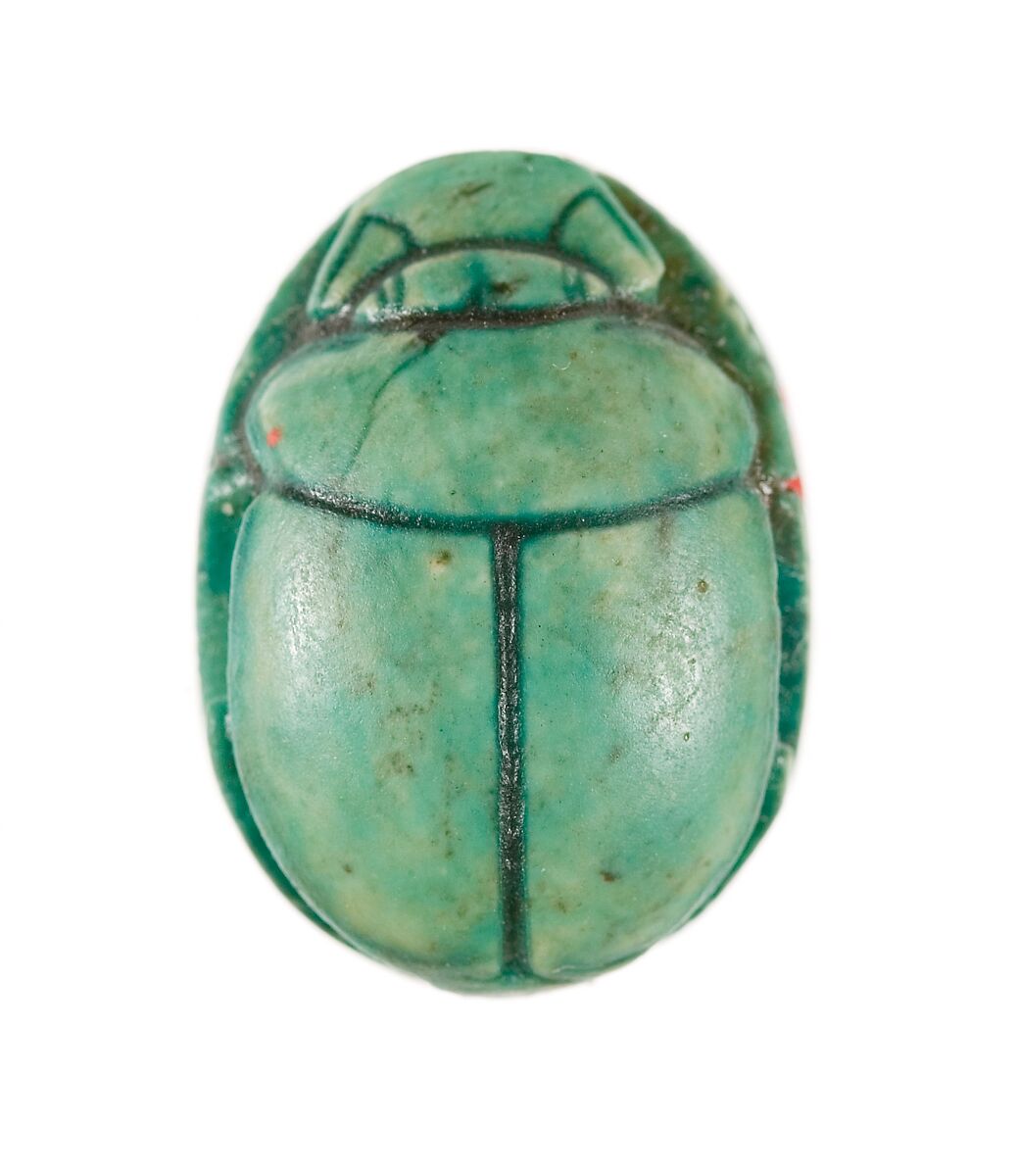Scarab Inscribed with the Throne Name of Thutmose III, Steatite (glazed)