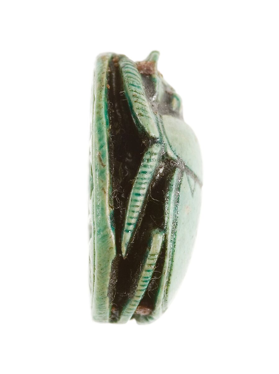 Scarab Inscribed with the Throne Name of Thutmose III, Steatite, glazed