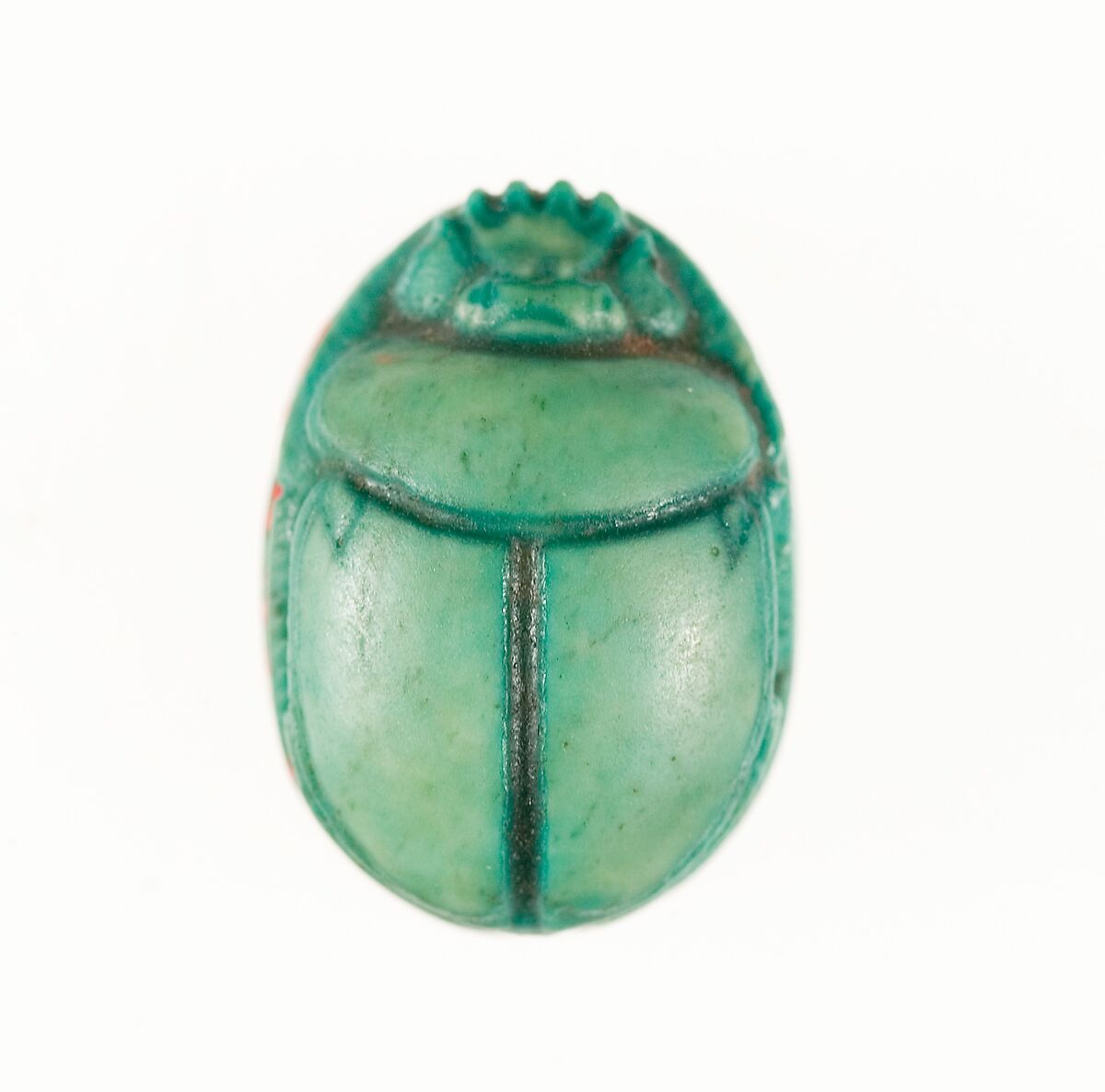 Scarab Inscribed with a Geometric Pattern, Steatite (glazed)