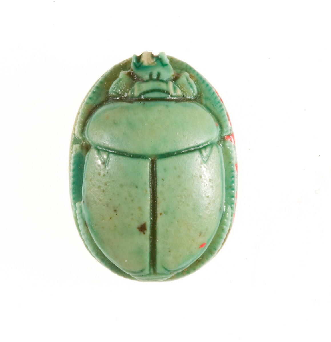 Scarab inscribed with Plant Motifs, Steatite (glazed)