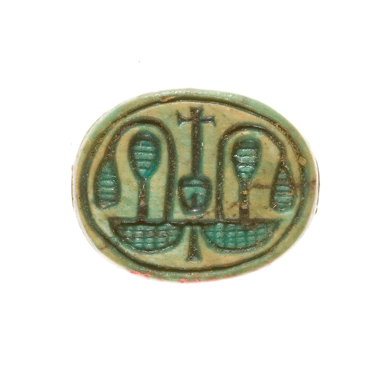 Scarab Inscribed with a Decorative Motif, Steatite (glazed) 