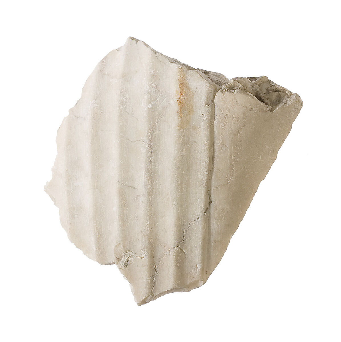 Garment fragment, royal kilt at the knee, Indurated limestone 