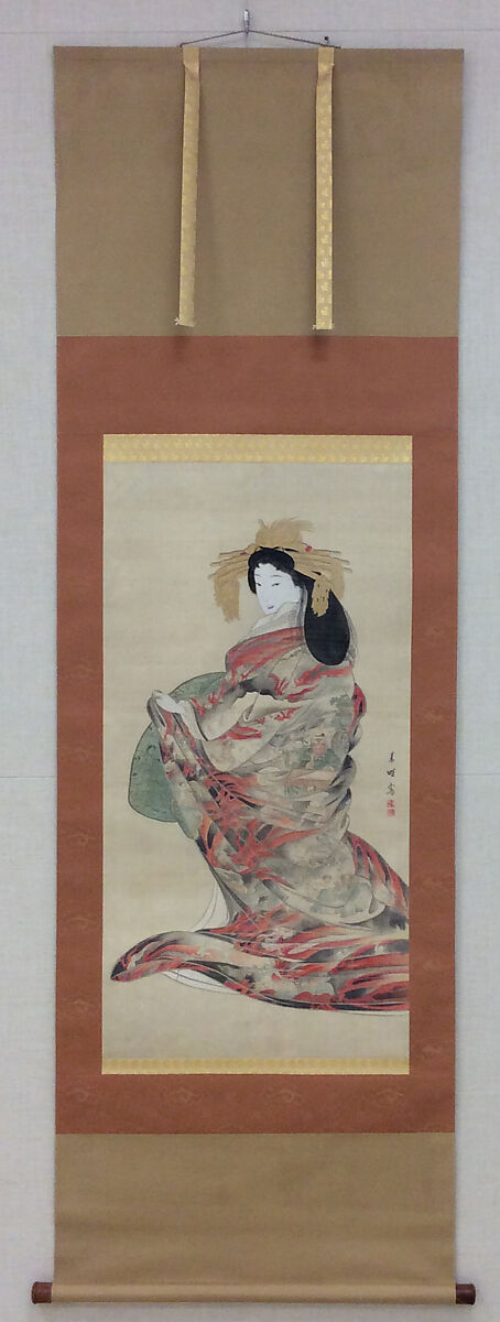 The Hell Courtesan, Seikei (Japanese, active second half of the 19th century), Hanging scroll; ink and color on silk, Japan