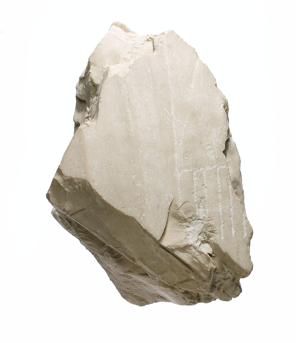 Body with garment and shawl fringe, pleating, Indurated limestone 