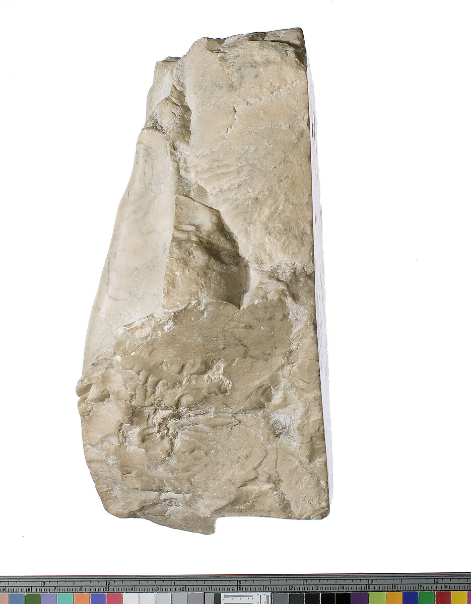 Offering table with hand beneath, Indurated limestone