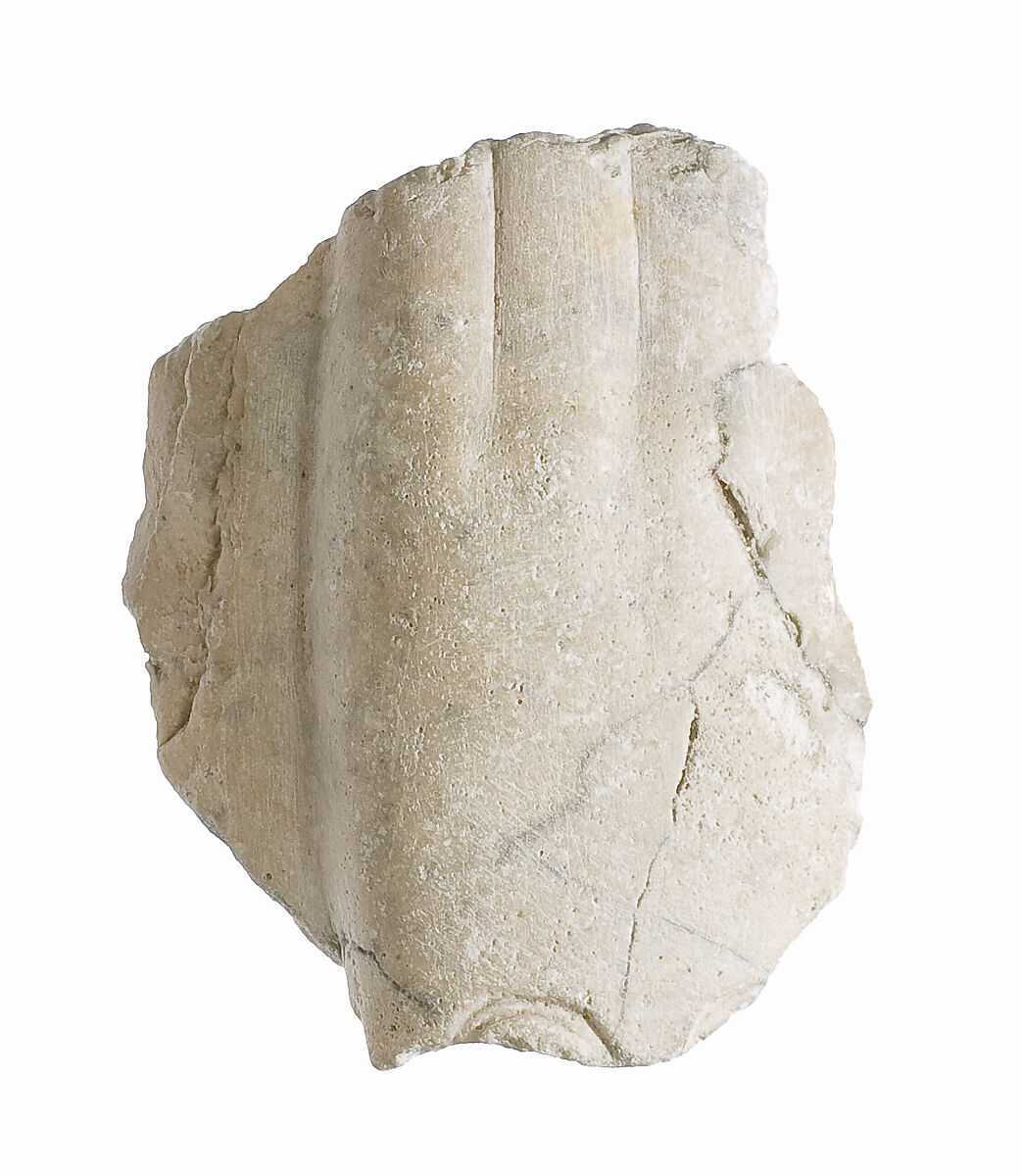 Hand raised to support an element, Indurated limestone 
