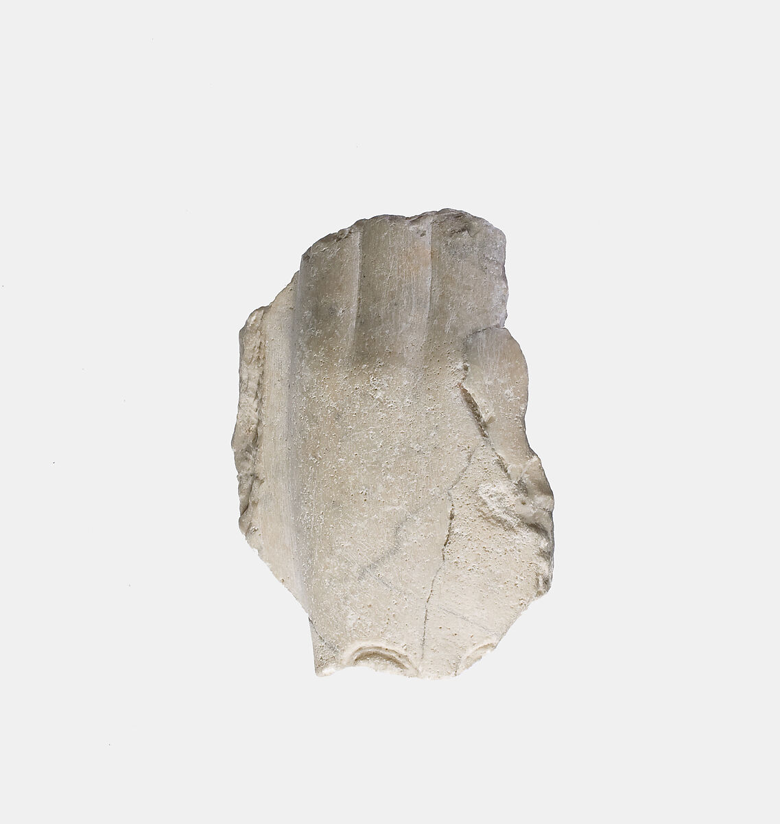 Hand raised to support an element, Indurated limestone