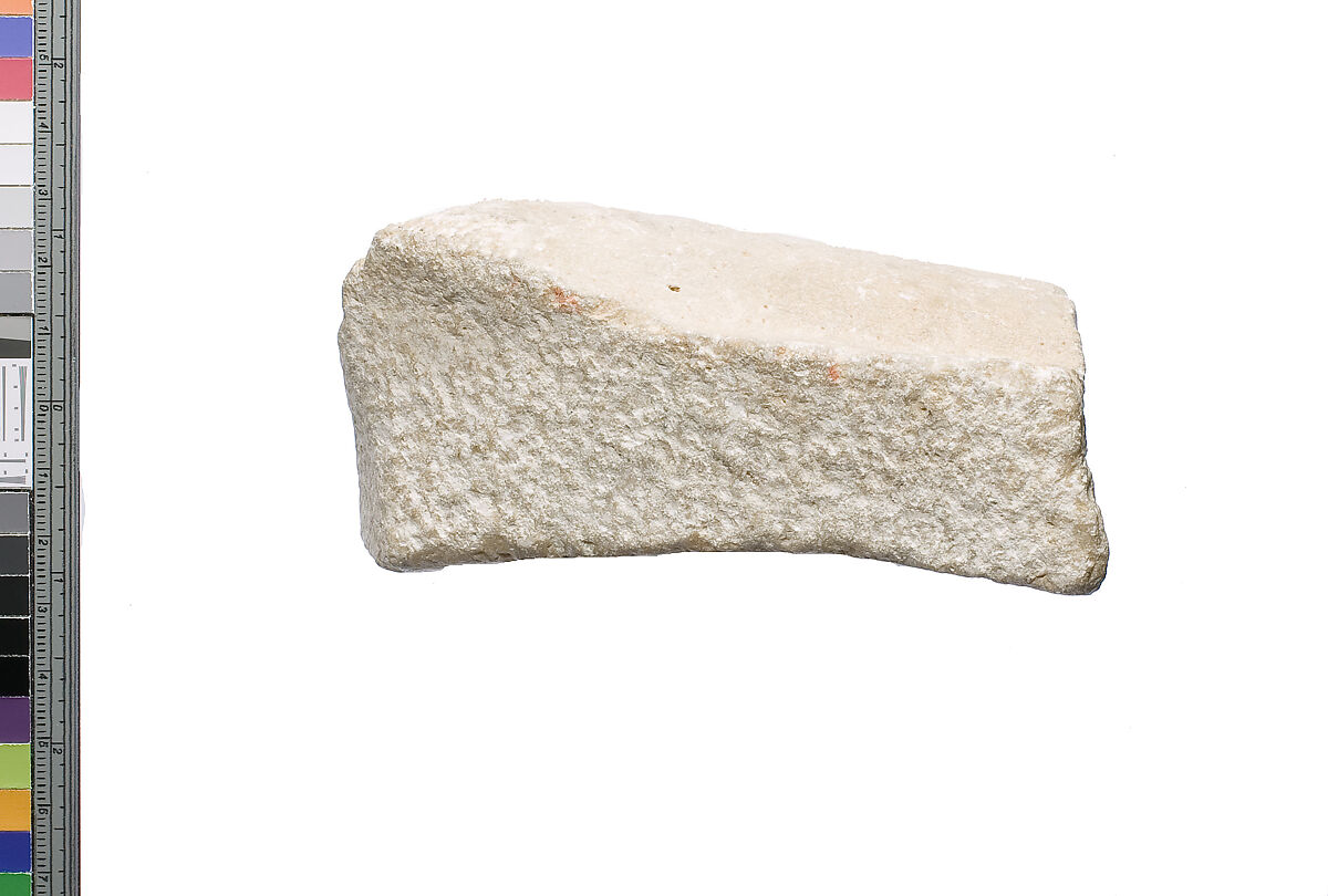 Right forearm with Aten cartouches, Indurated limestone