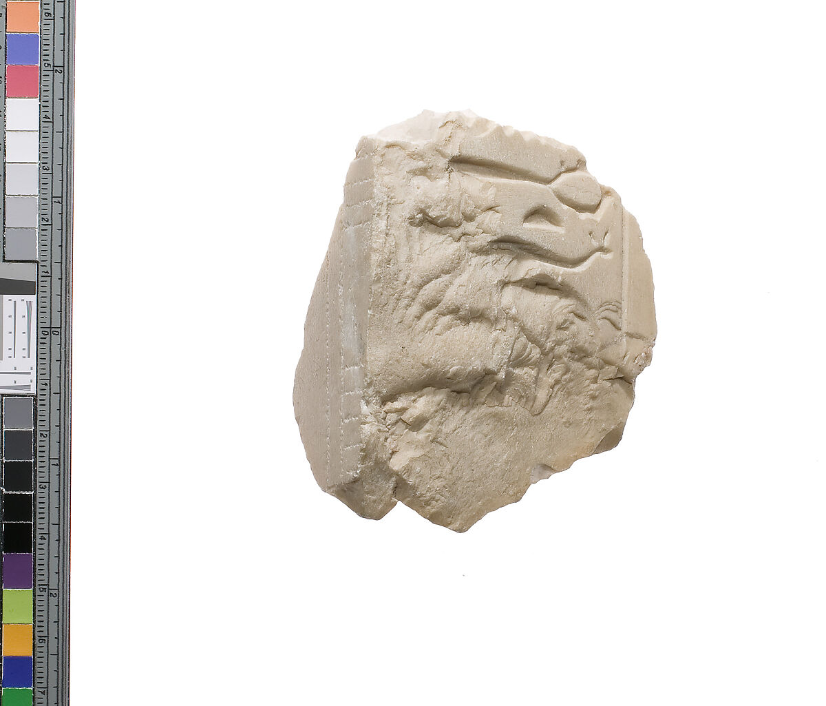 Throne block with princess title and and border pattern, Indurated limestone