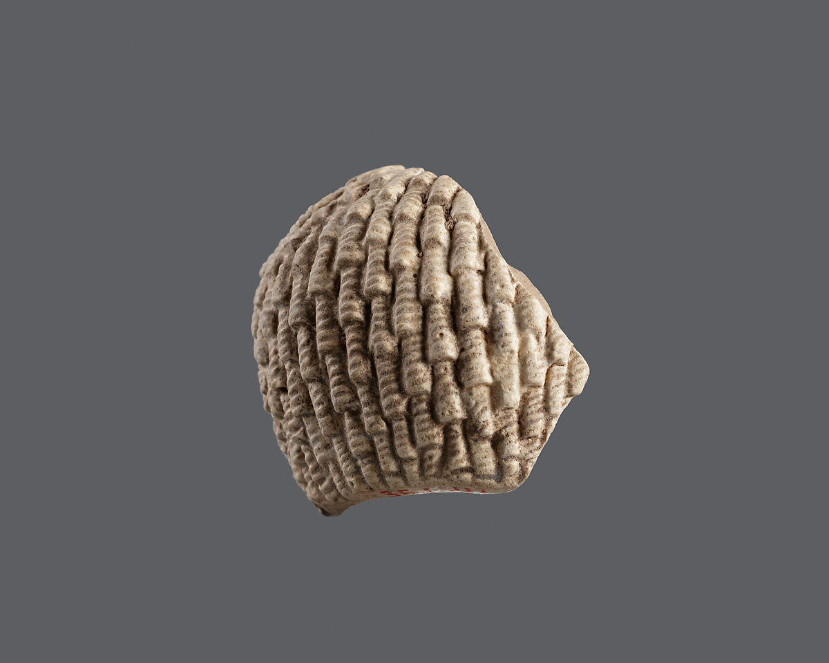 Wig fragment, Faience
