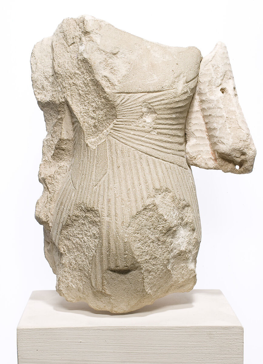 Princess(?) torso with garment, Limestone 