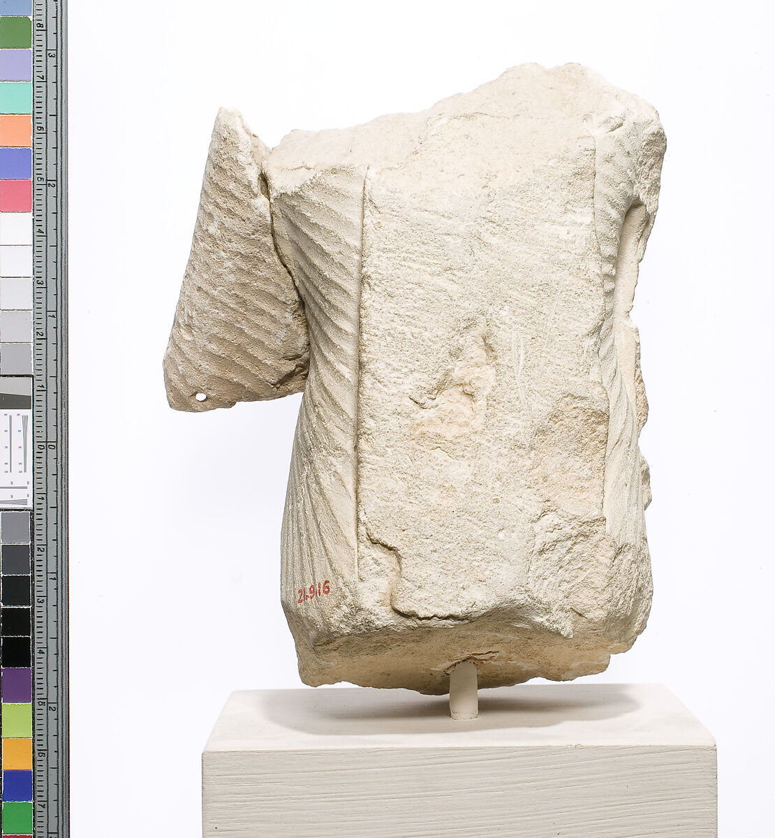 Princess(?) torso with garment, Limestone