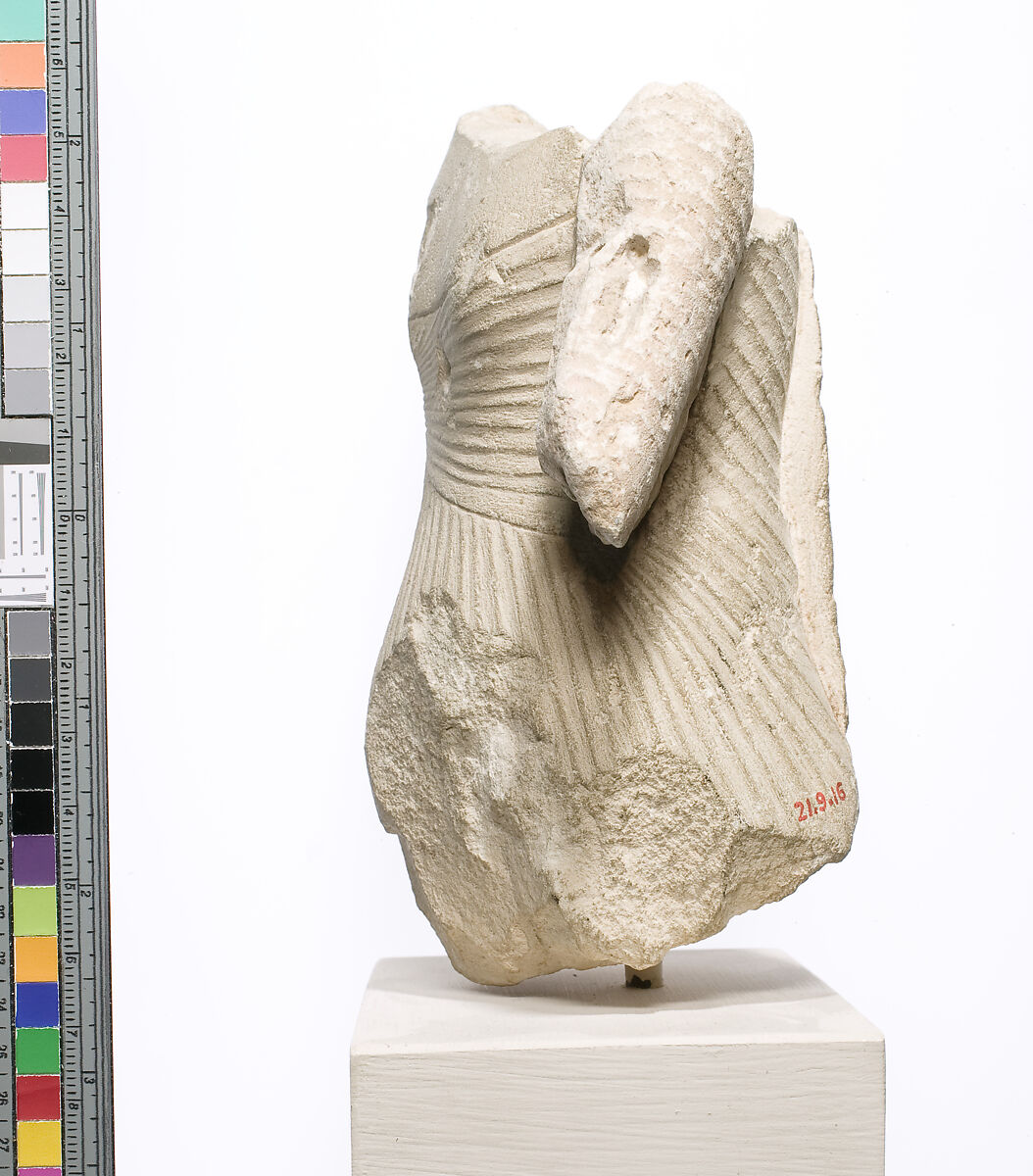 Princess(?) torso with garment, Limestone