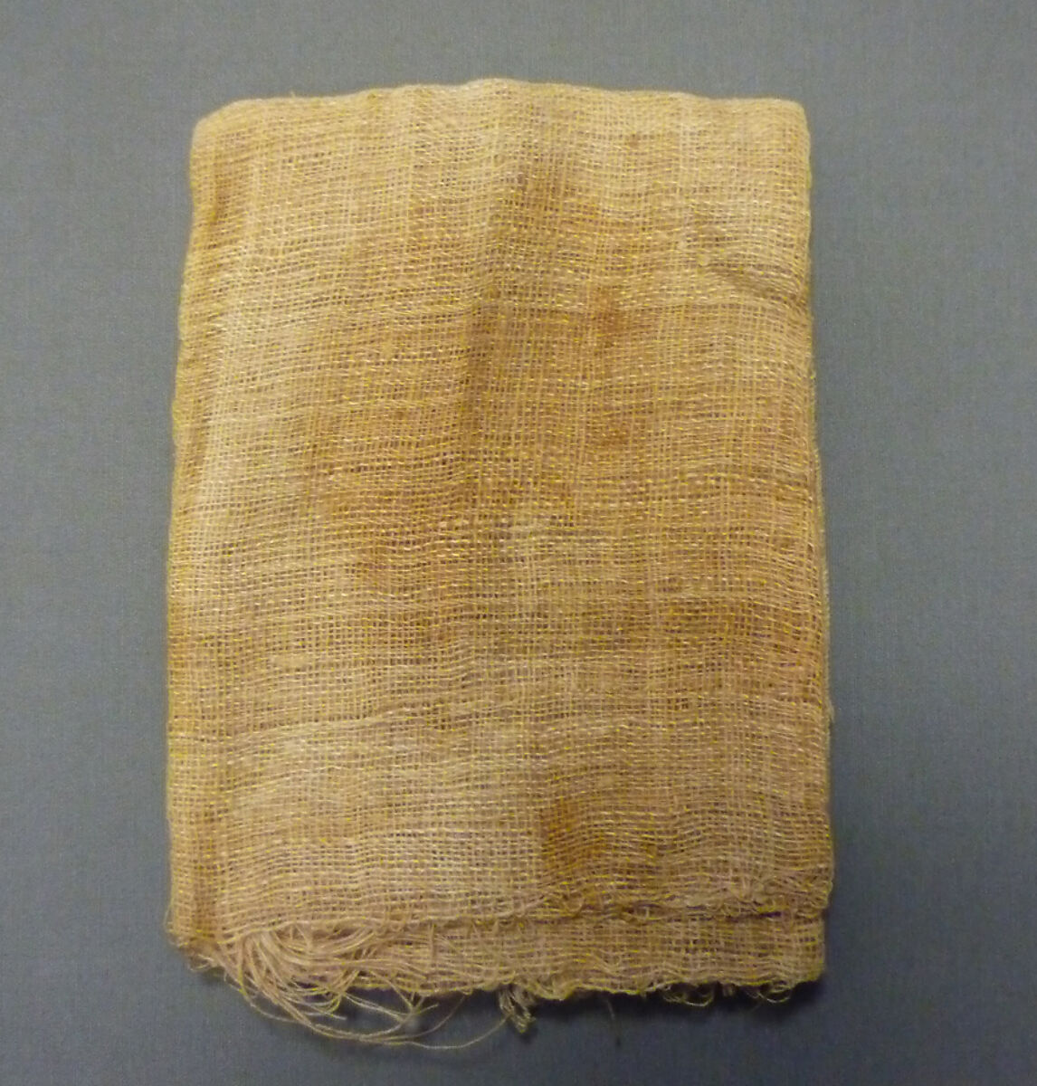 Miniature Linen Sheet From Foundation Deposit 2 of Hatshepsut's Valley Temple, Linen