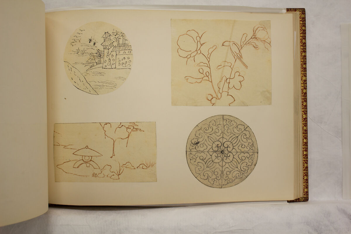 Album of Sketches and Drawings, Unidentified artist, Album; ink and color on paper, Japan