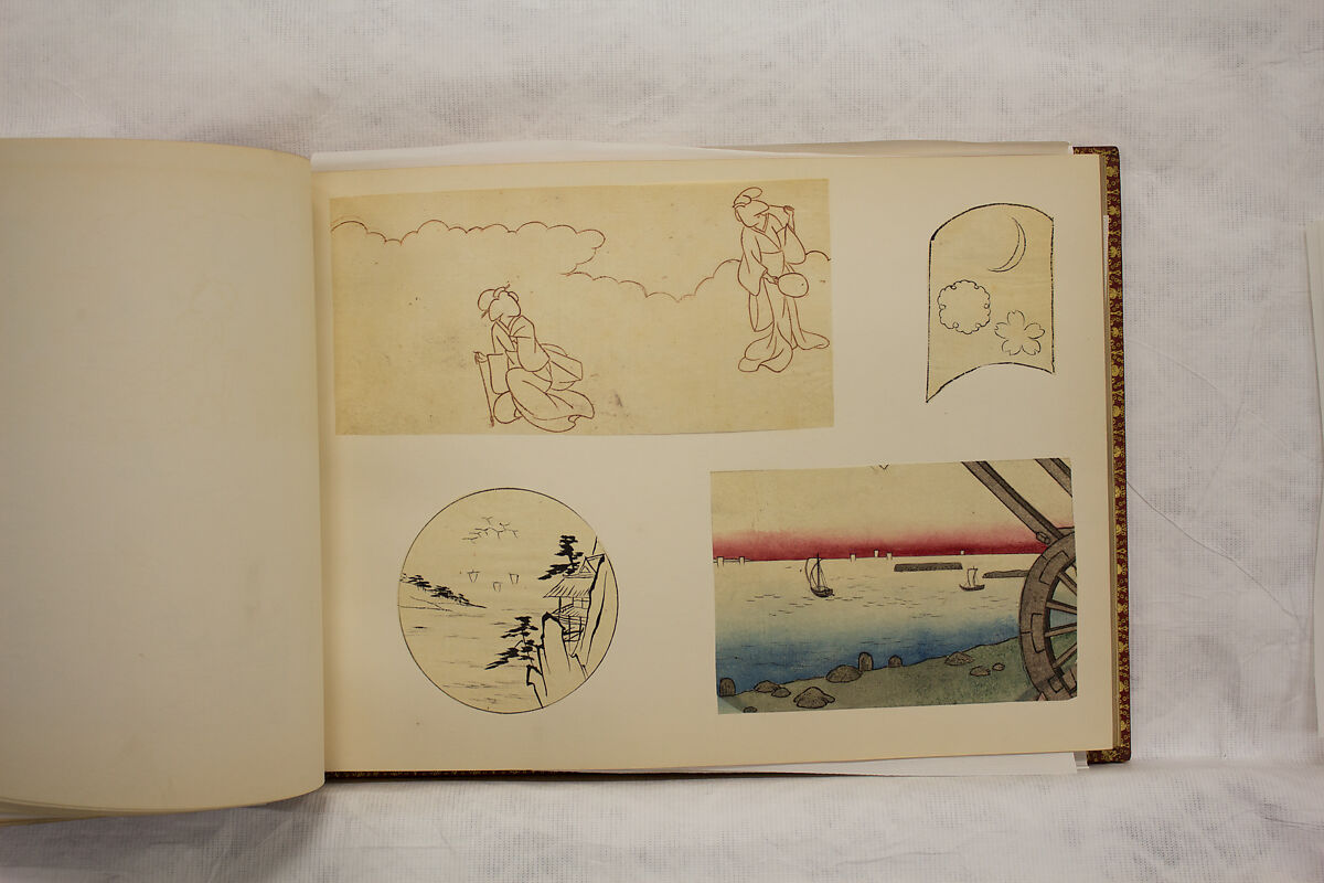 Album of Sketches and Drawings, Unidentified artist, Album; ink and color on paper, Japan