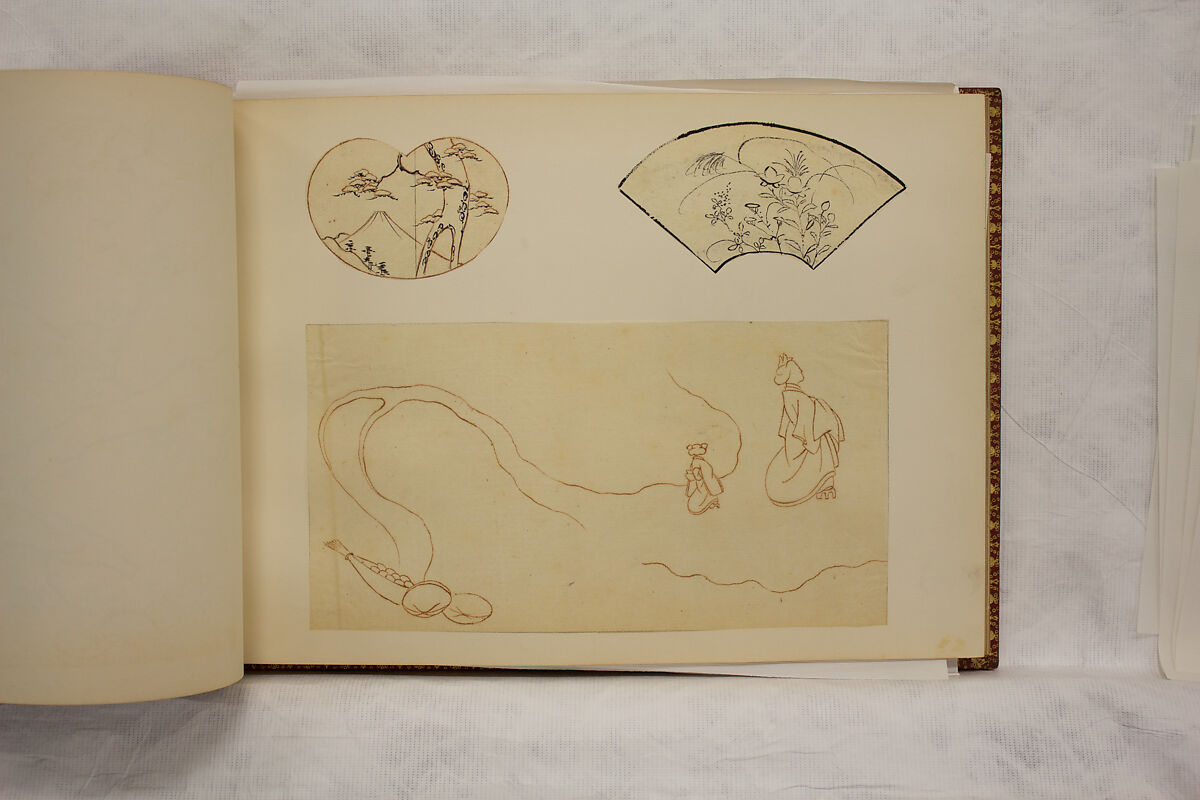 Album of Sketches and Drawings, Unidentified artist, Album; ink and color on paper, Japan