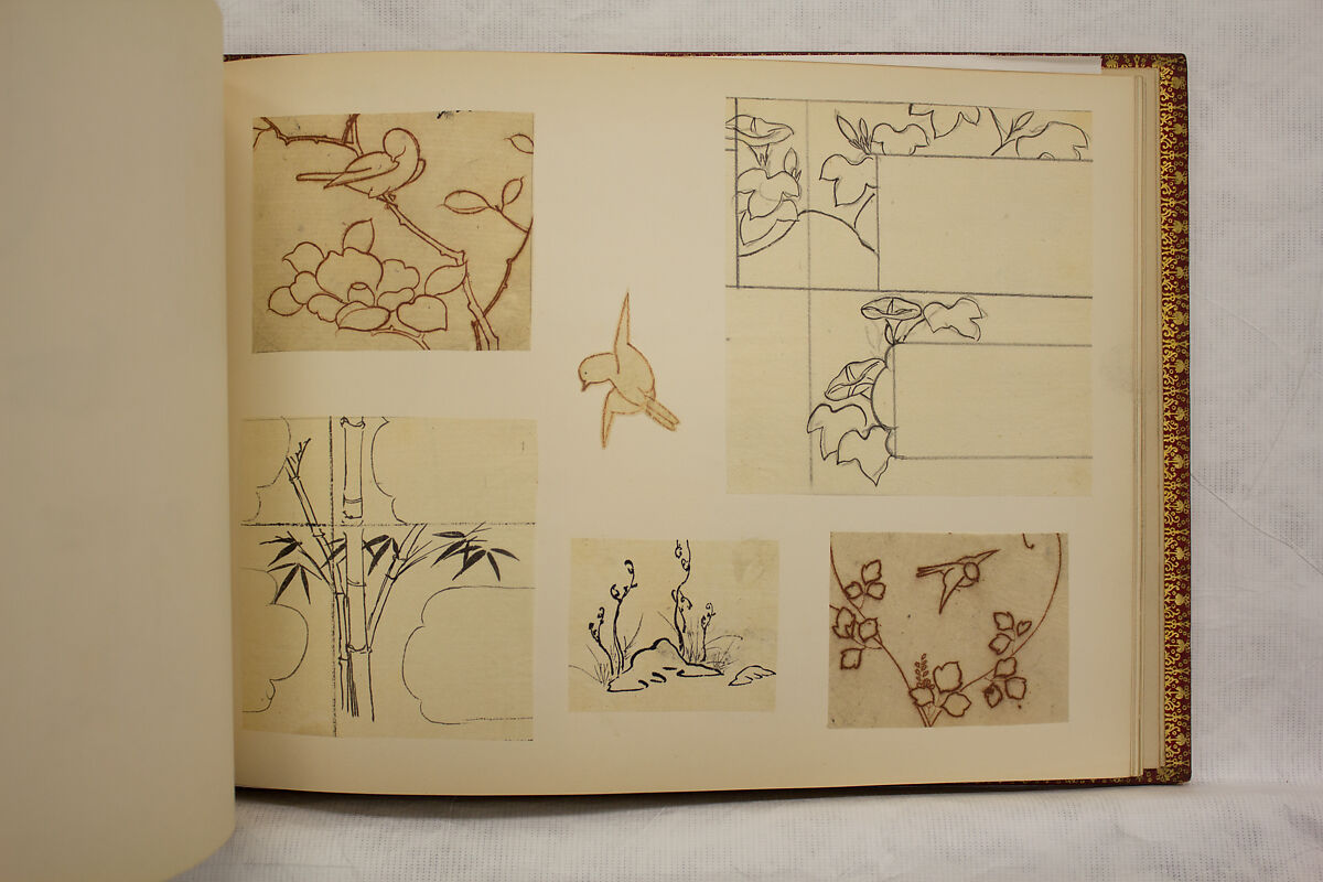 Album of Sketches and Drawings, Unidentified artist, Album; ink and color on paper, Japan