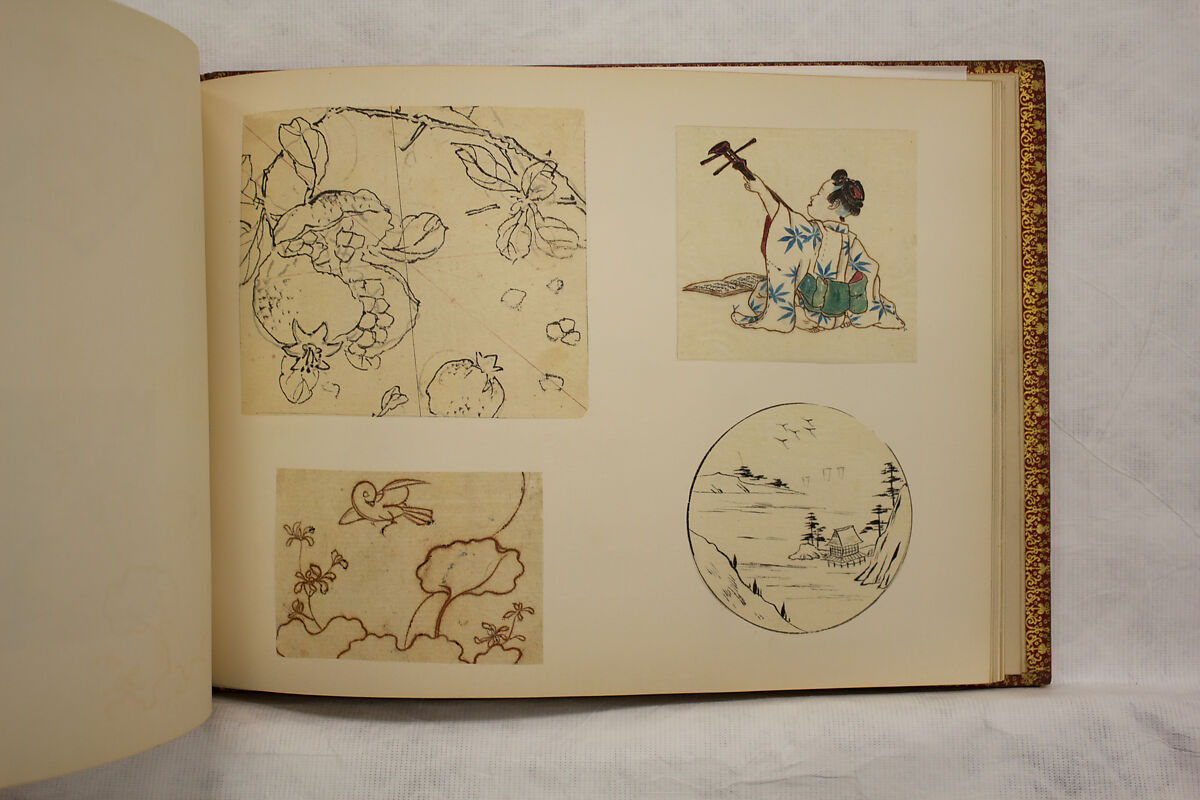 Album of Sketches and Drawings, Unidentified artist, Album; ink and color on paper, Japan