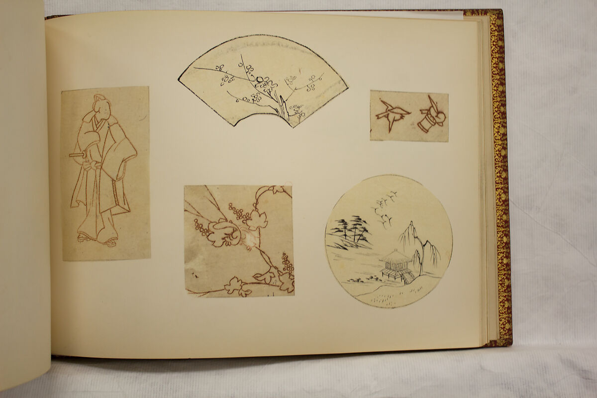 Album of Sketches and Drawings, Unidentified artist, Album; ink and color on paper, Japan