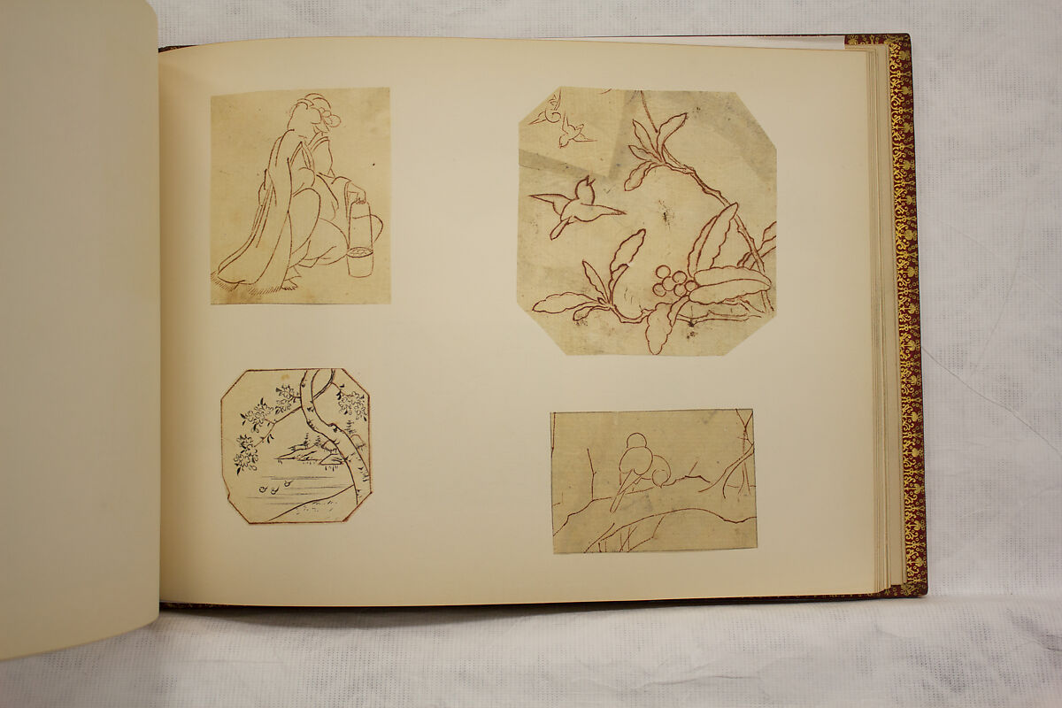 Album of Sketches and Drawings, Unidentified artist, Album; ink and color on paper, Japan