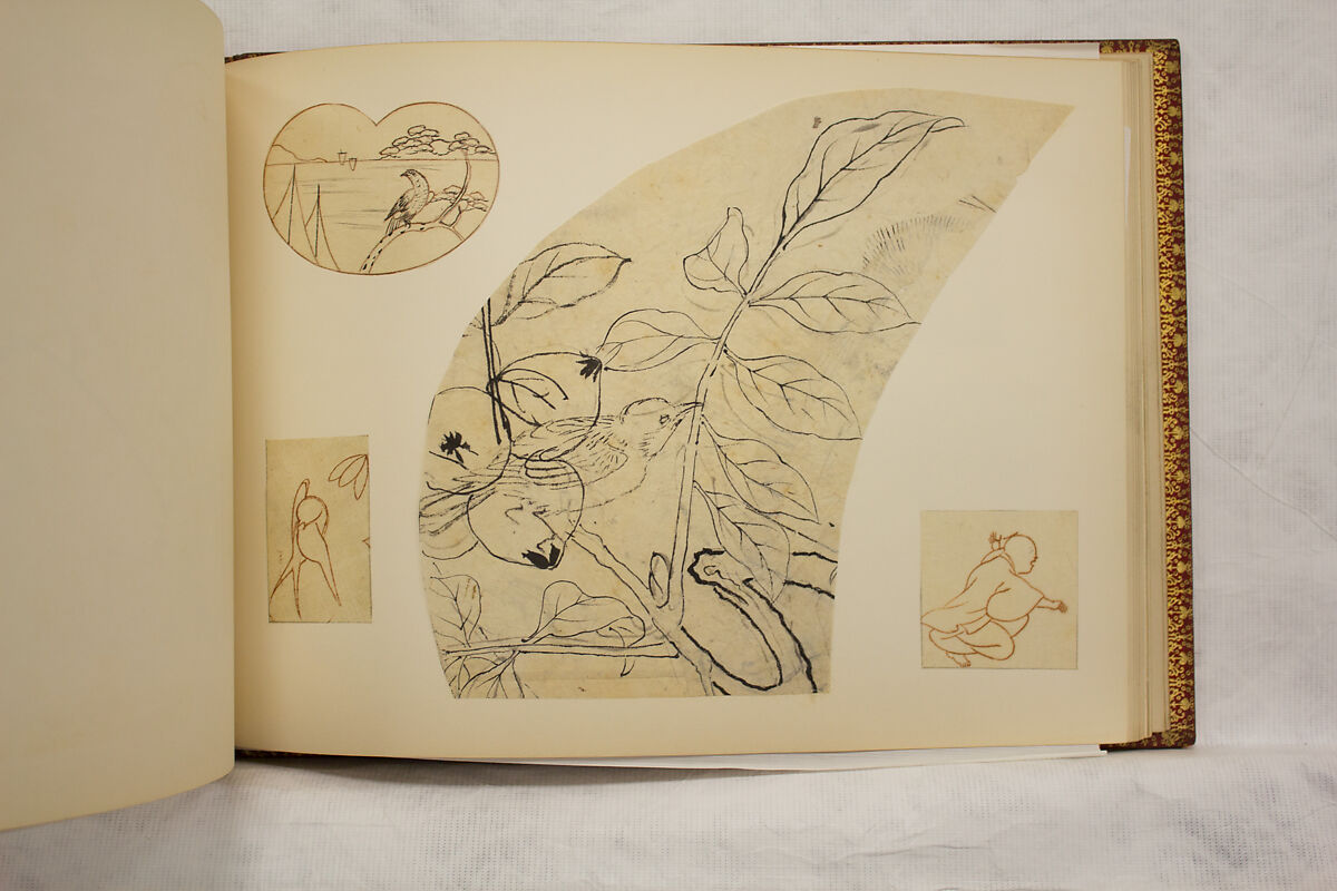 Album of Sketches and Drawings, Unidentified artist, Album; ink and color on paper, Japan