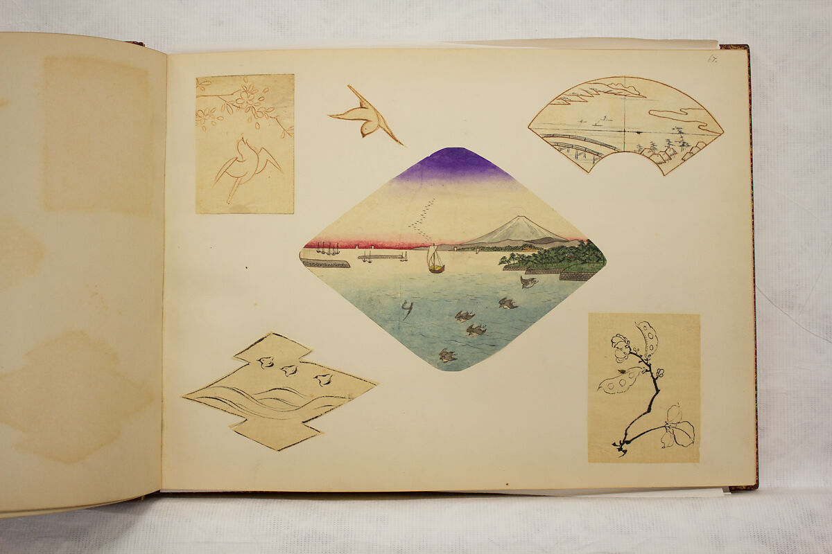 Album of Sketches and Drawings, Unidentified artist, Album; ink and color on paper, Japan
